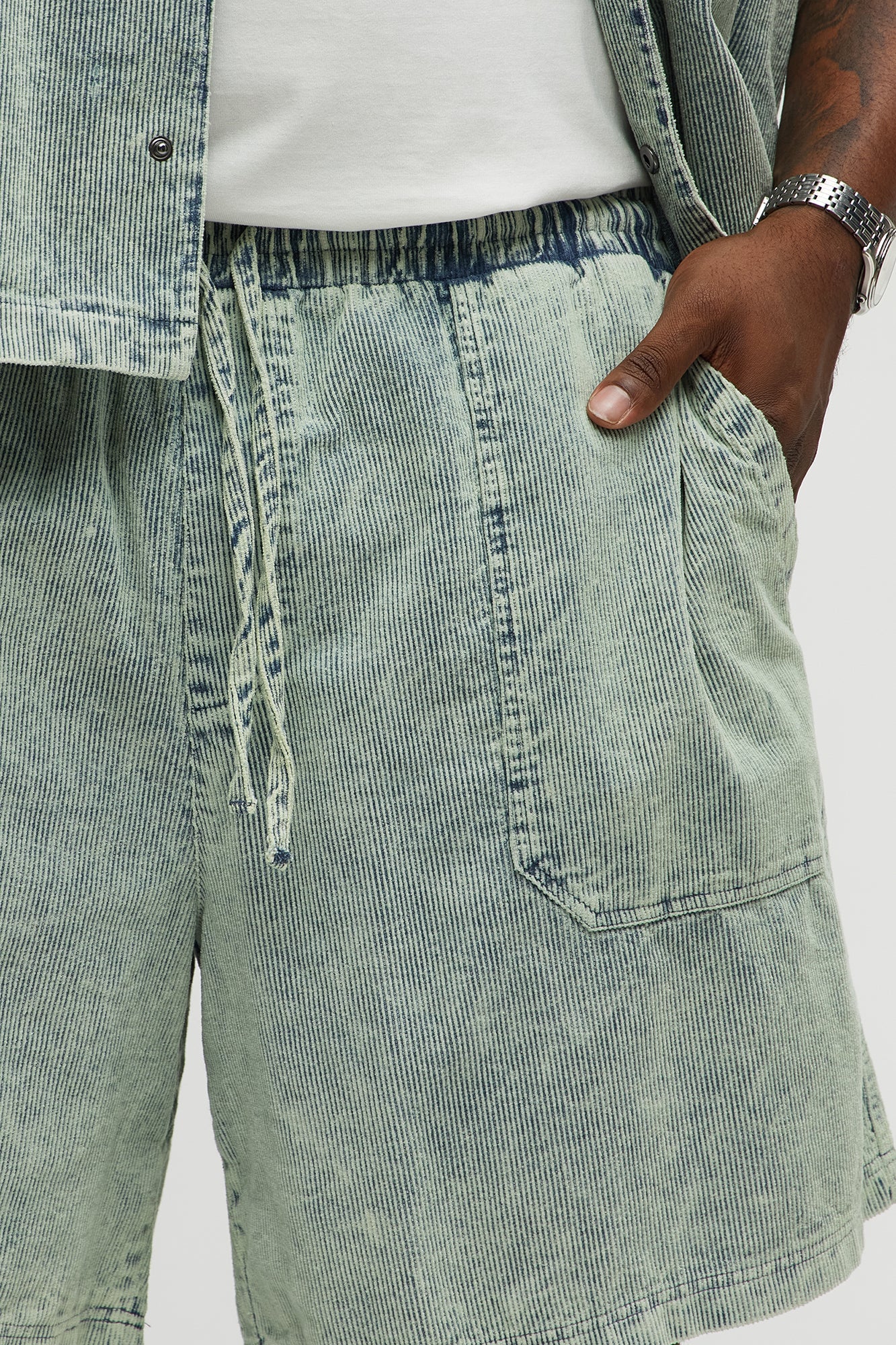 Ohio Corduroy Relaxed Shorts - Blue/combo image 3