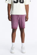 Boiler Washed Raw Hem Sweatshort - Plum image 1