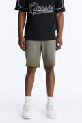 Boiler Washed Raw Hem Sweatshort - Khaki image 1