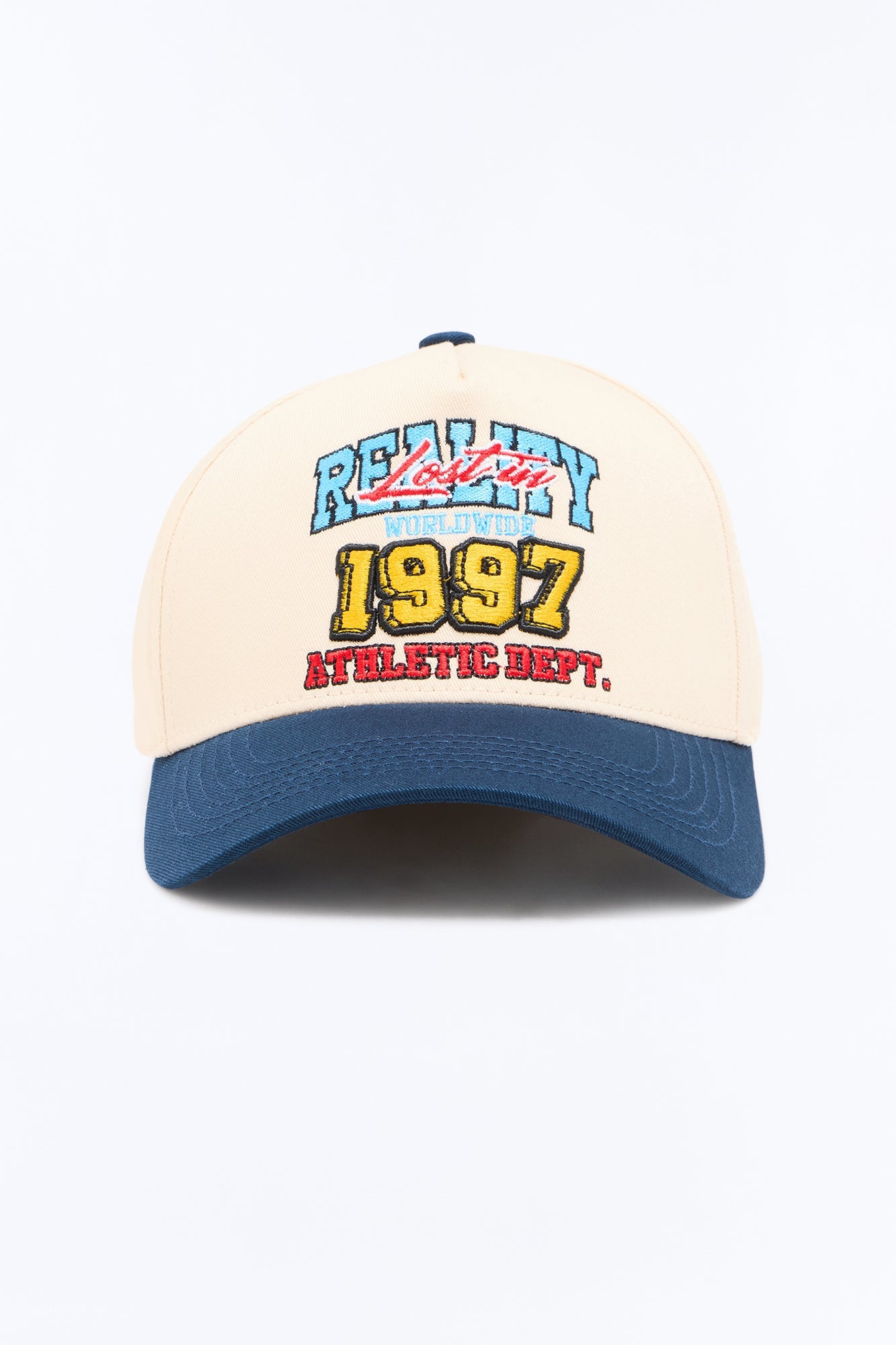 Lost In Reality Retro Colorblock Snapback Hat - Stone/Combo image 1