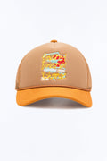Sacred Energy Embroidered Mesh Snapback Hat - Khaki image 1