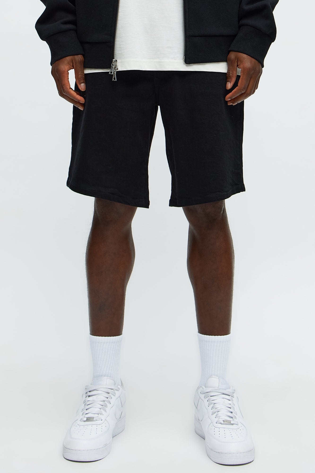 Mike Relaxed Denim Shorts - Black image 1