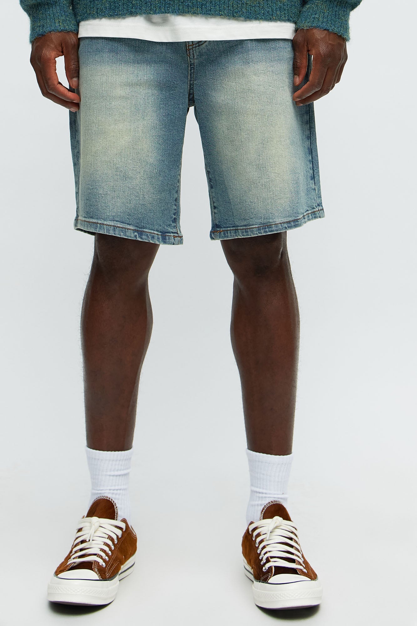 Mike Relaxed Denim Shorts - Medium Wash image 1