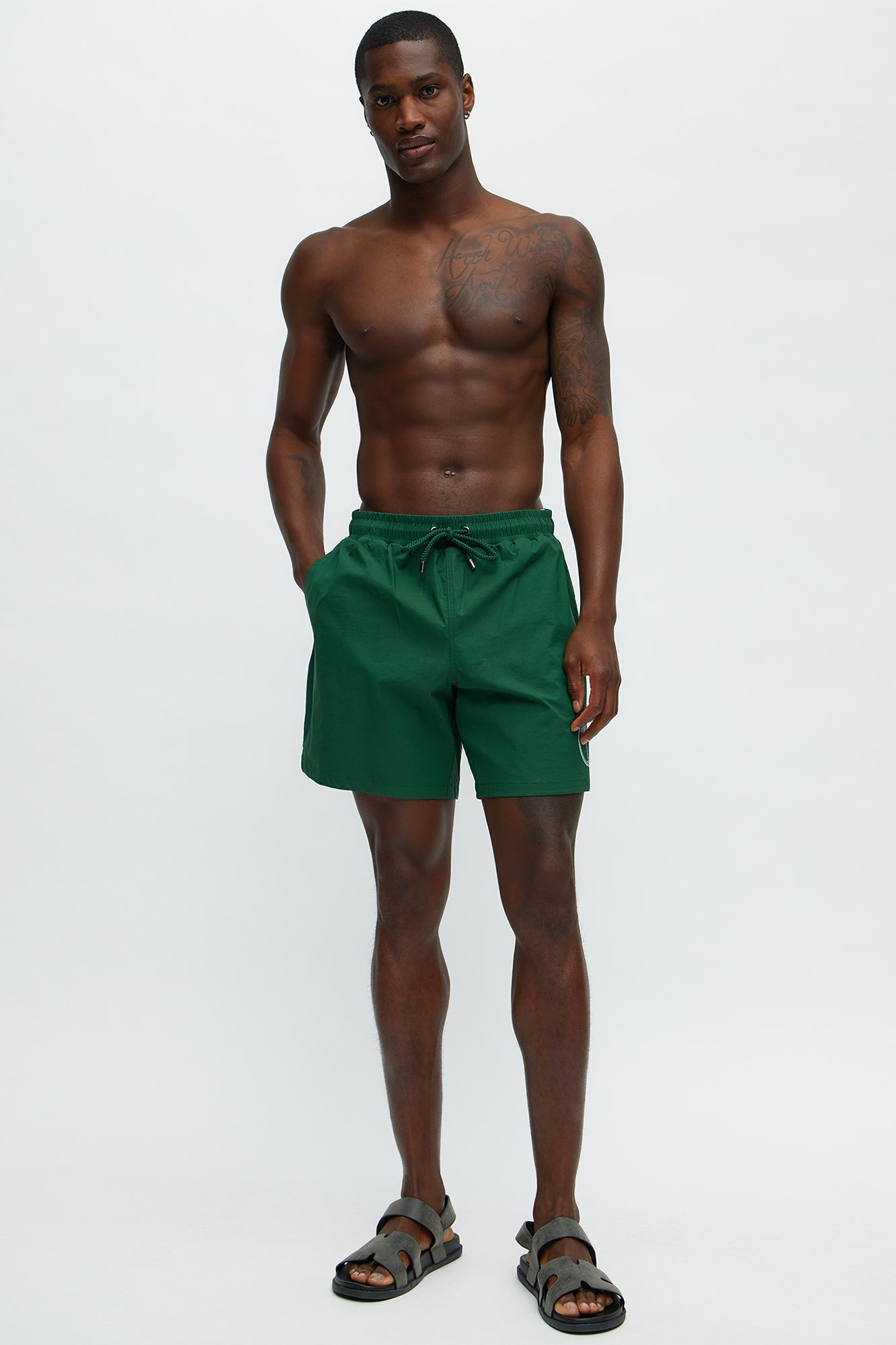 Palm Haven Swim Trunk 7″ - Green image 2