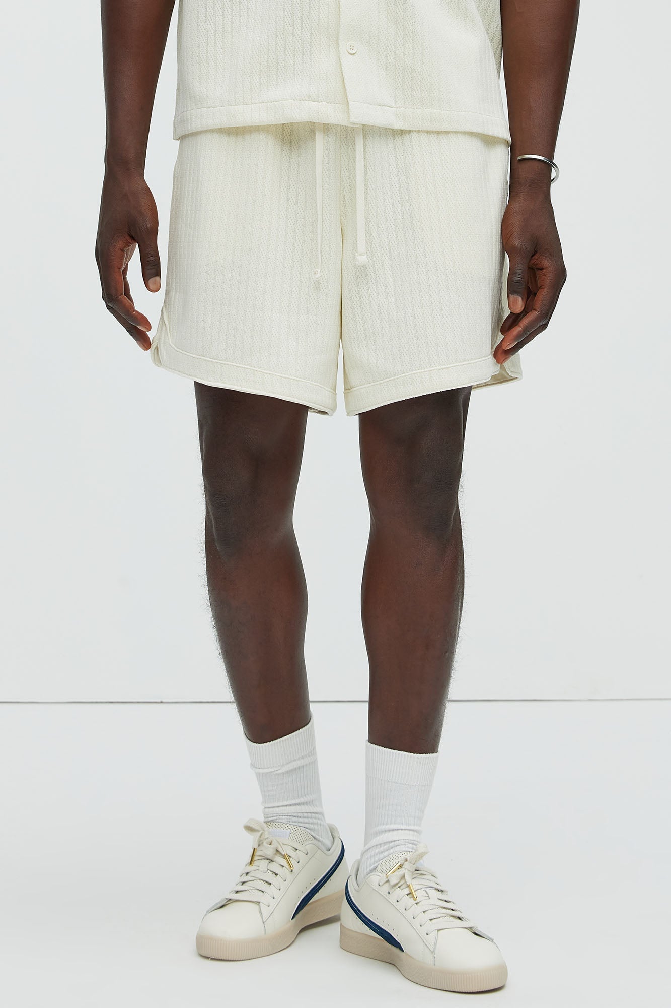 Easton Textured Shorts - Off White image 1