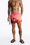 Verano Sunset Swim Trunk 4″ - Orange/combo image 1