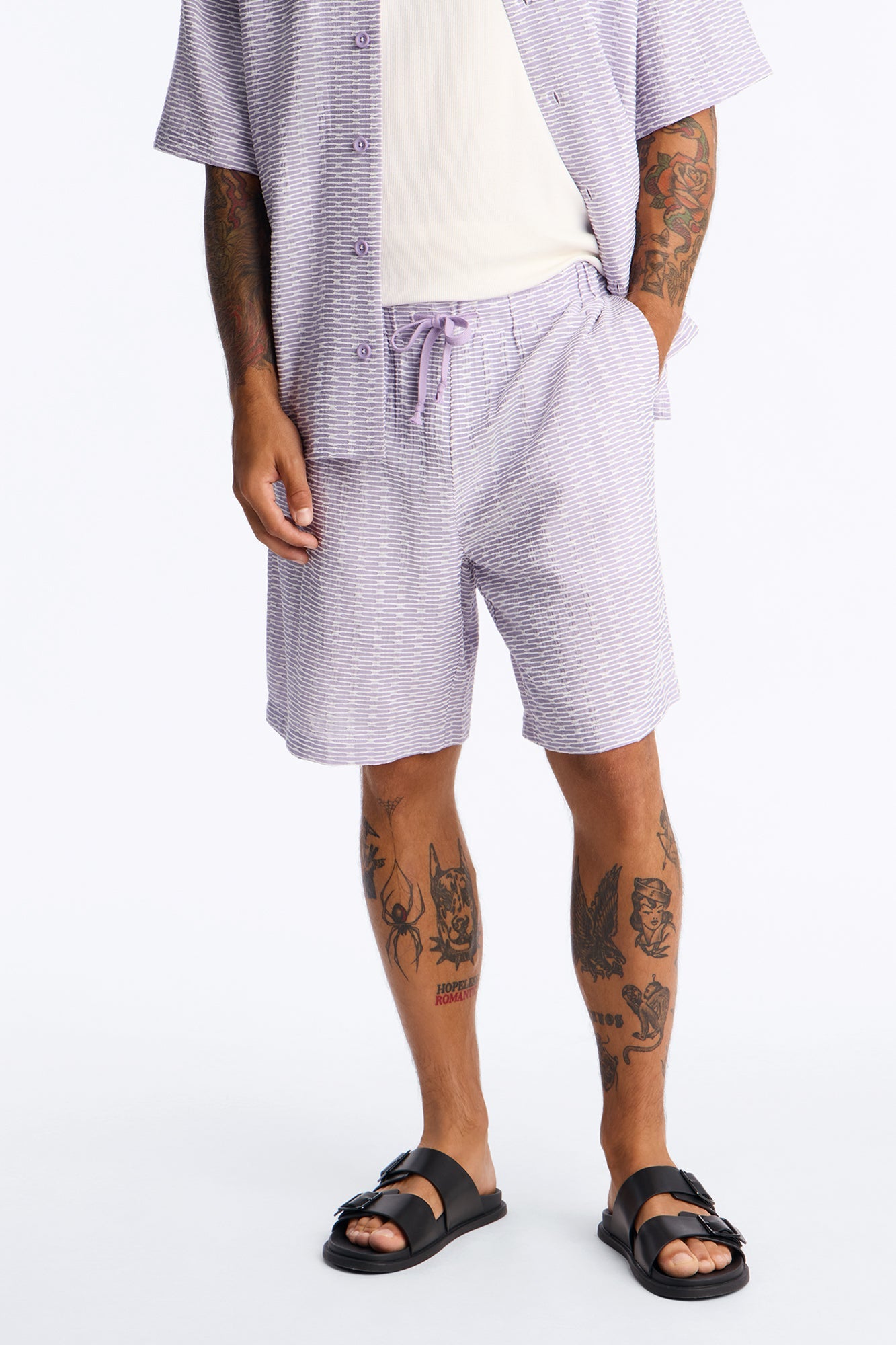 Chenille Terrace Textured Relaxed Short - Purple image 1