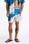 Cerulean Horizons Photoreal Swim Trunk 7″ - Blue/combo image 1