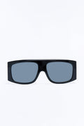 Metallic Flames Flat Top Square Frame Sunglasses - Black/Black image 1