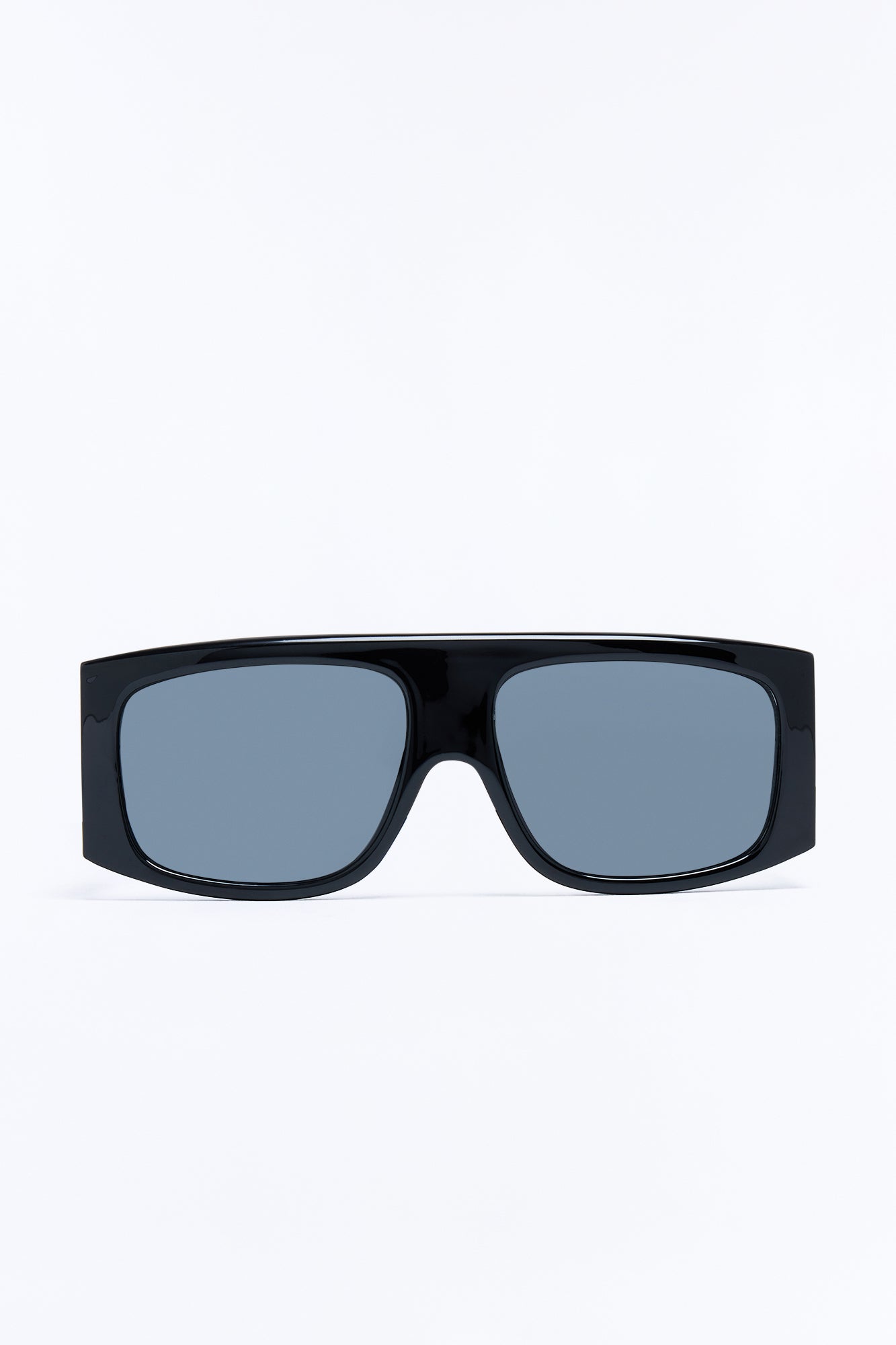 Metallic Flames Flat Top Square Frame Sunglasses - Black/Black image 1