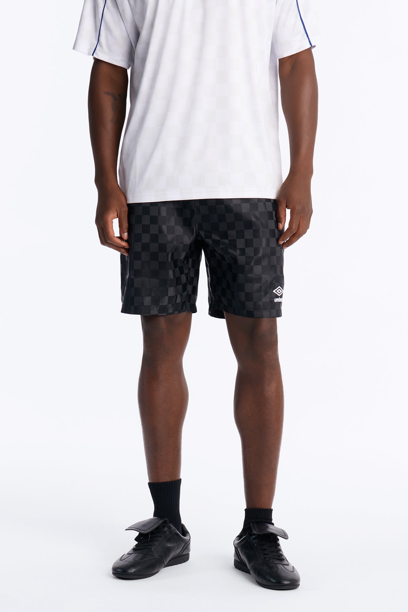 Umbro Checkered Soccer Shorts - Black image 1