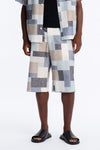 Blueprint Patchwork Baggy Short - Blue/combo image 1