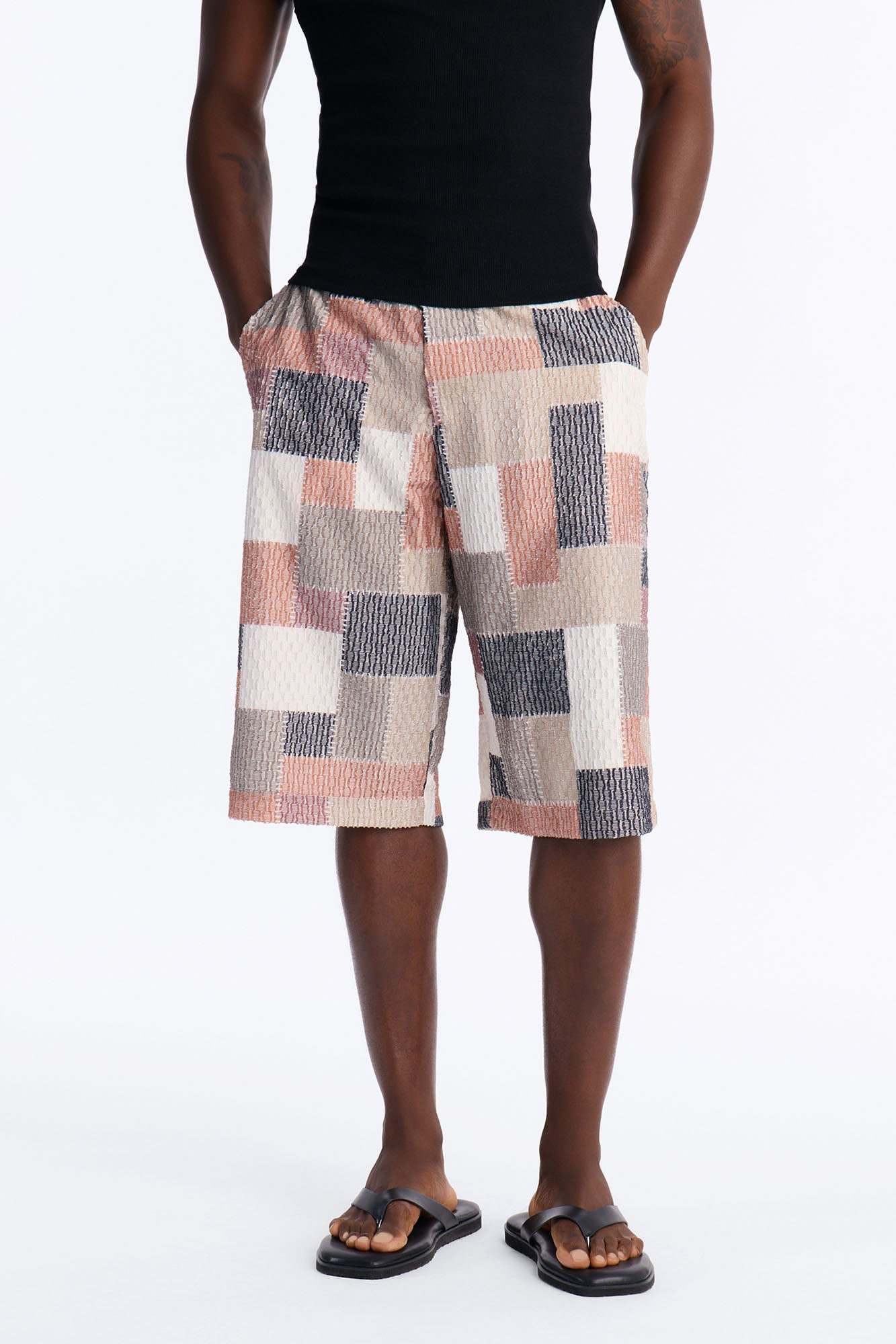 Blueprint Patchwork Baggy Short - MultiColor image 1