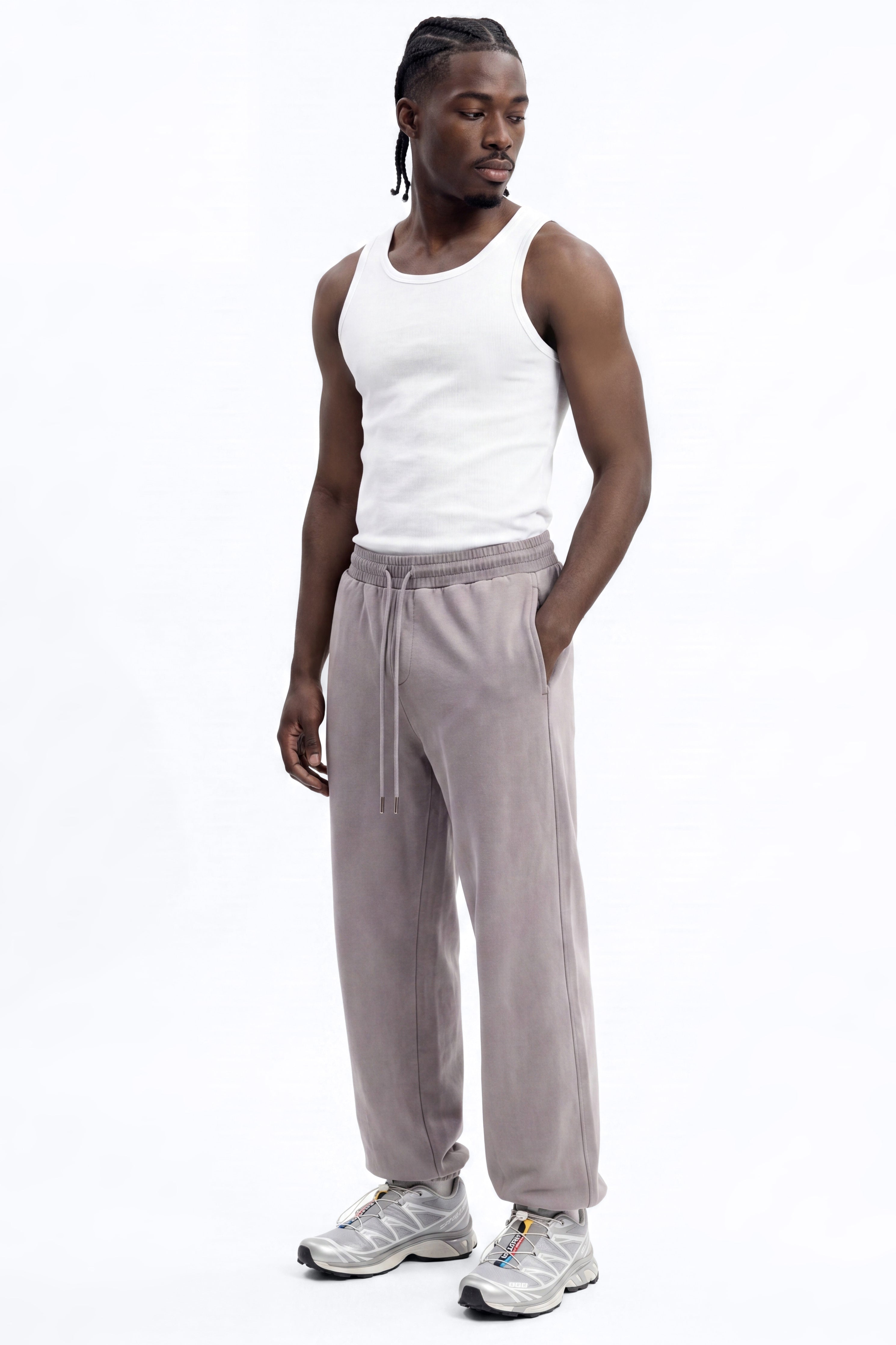 Soft Touch Washed Interlock Relaxed Jogger - Grey image 1