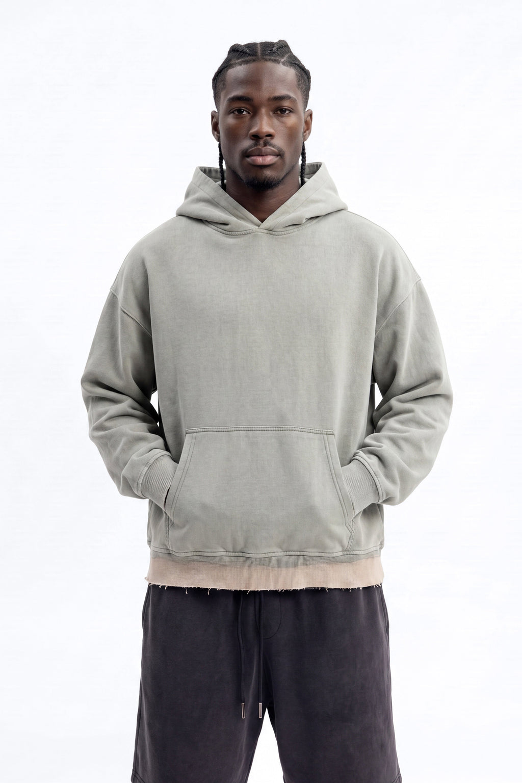 Soft Touch Washed Interlock Relaxed Sweatshort - Black Wash image 2