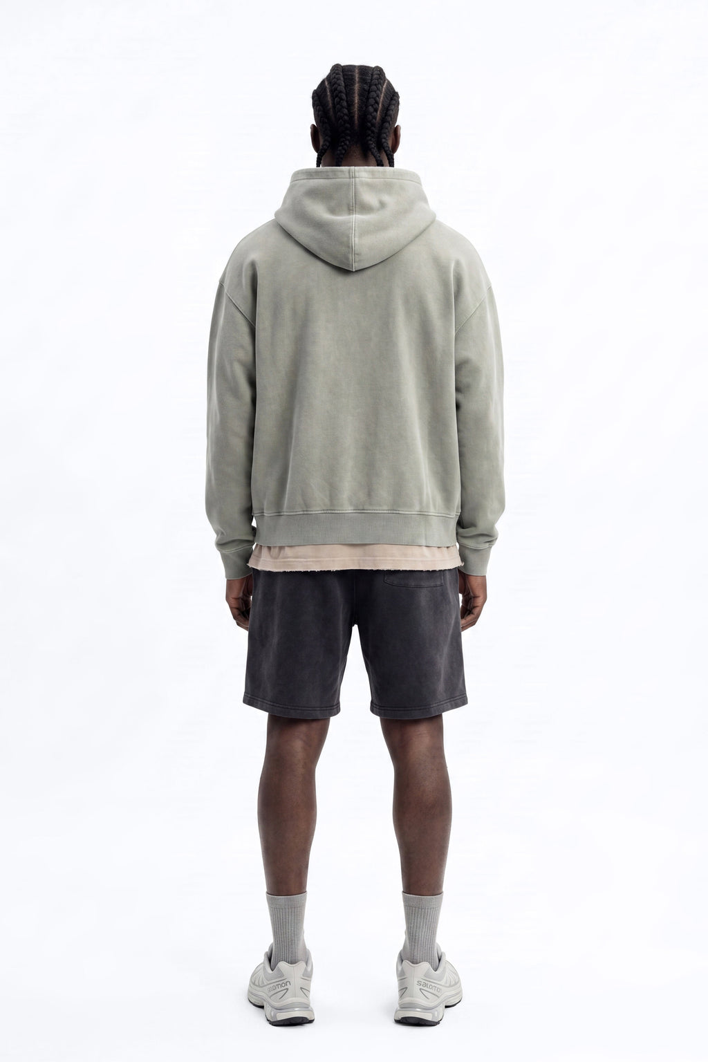 Soft Touch Washed Interlock Relaxed Sweatshort - Black Wash image 3