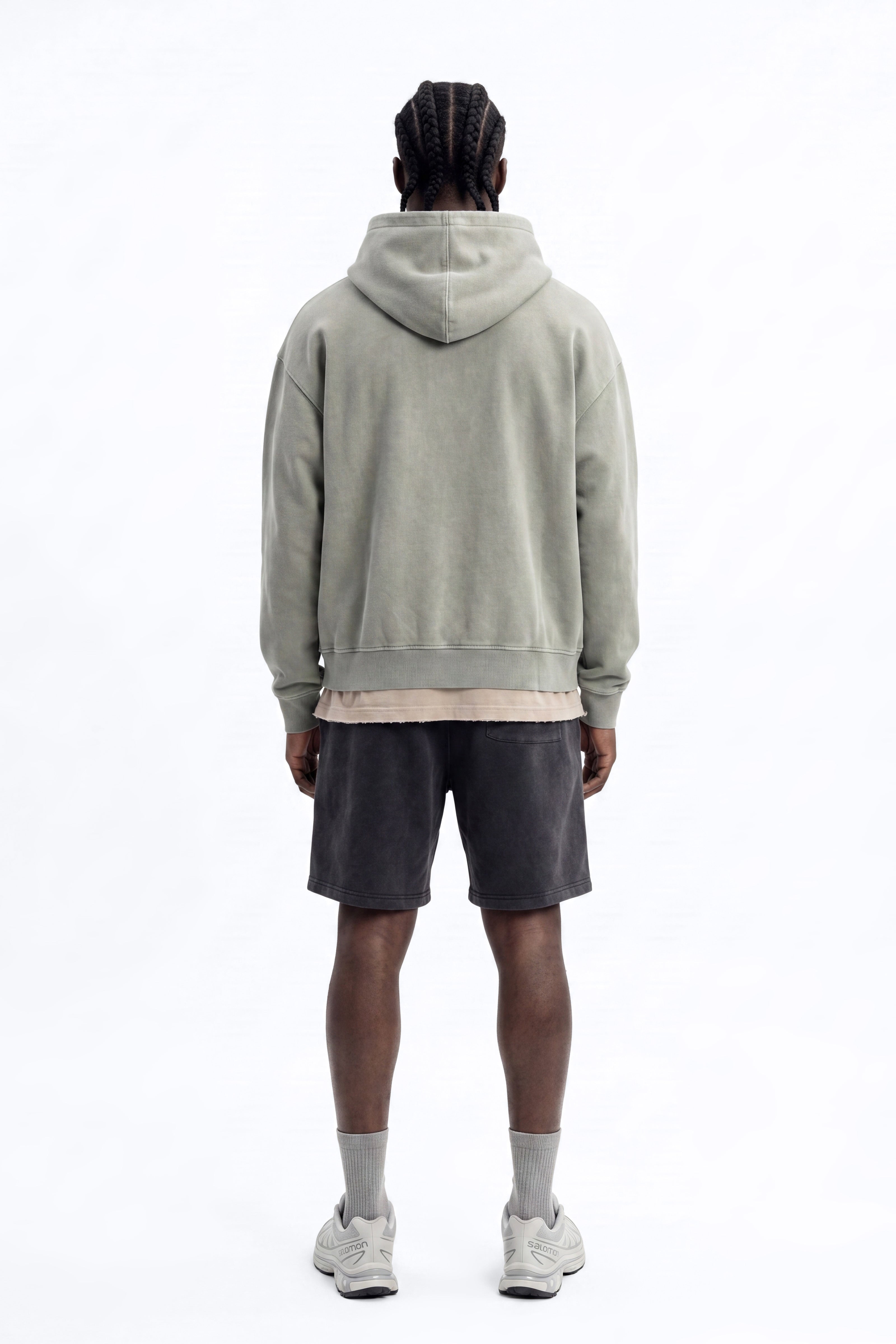 Soft Touch Washed Interlock Relaxed Sweatshort - Black Wash image 3