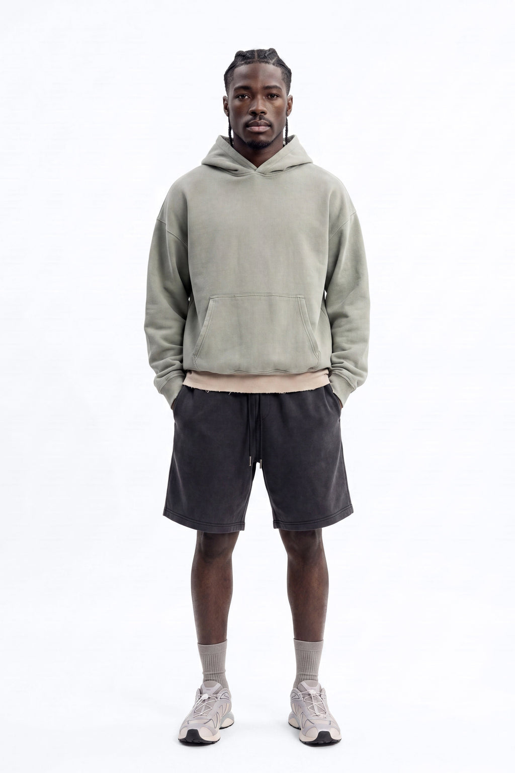 Soft Touch Washed Interlock Relaxed Sweatshort - Black Wash image 1