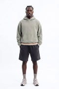 Soft Touch Washed Interlock Relaxed Sweatshort - Black Wash image 1