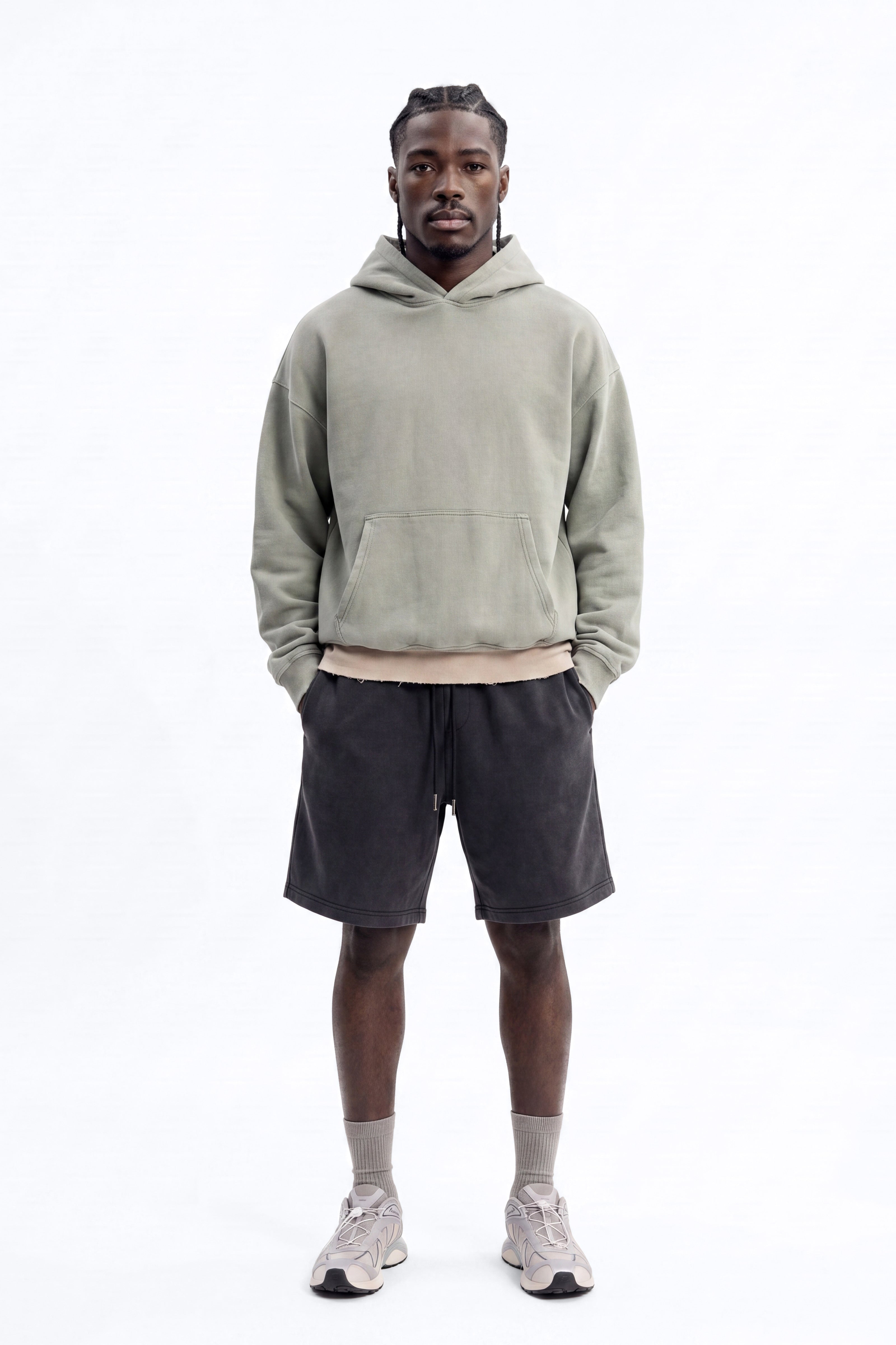 Soft Touch Washed Interlock Relaxed Sweatshort - Black Wash image 1