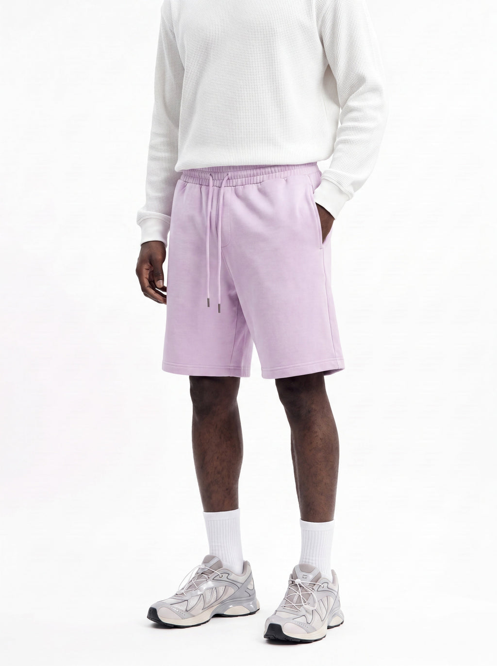 Soft Touch Washed Interlock Relaxed Sweatshort - Purple image 1
