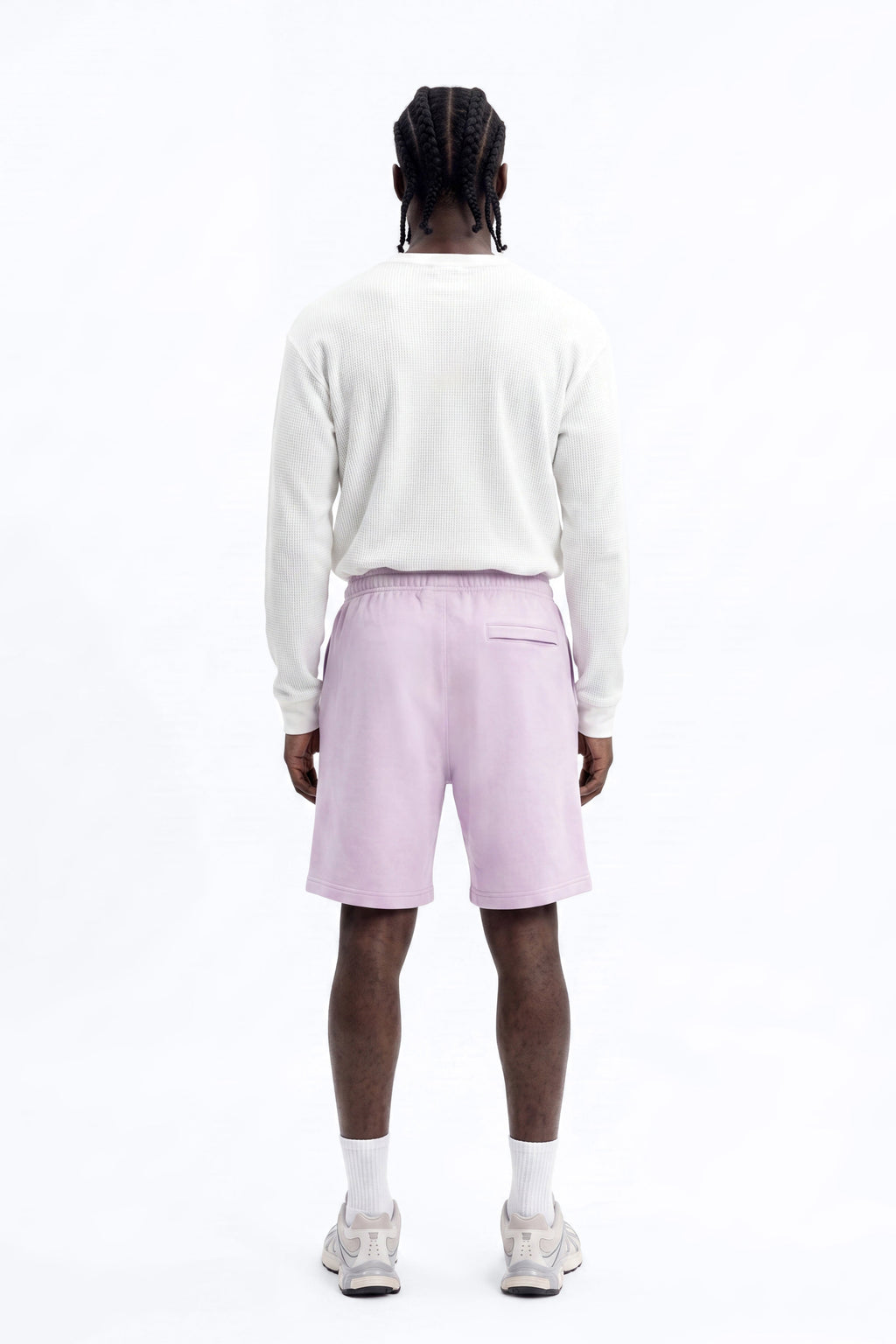 Soft Touch Washed Interlock Relaxed Sweatshort - Purple image 4