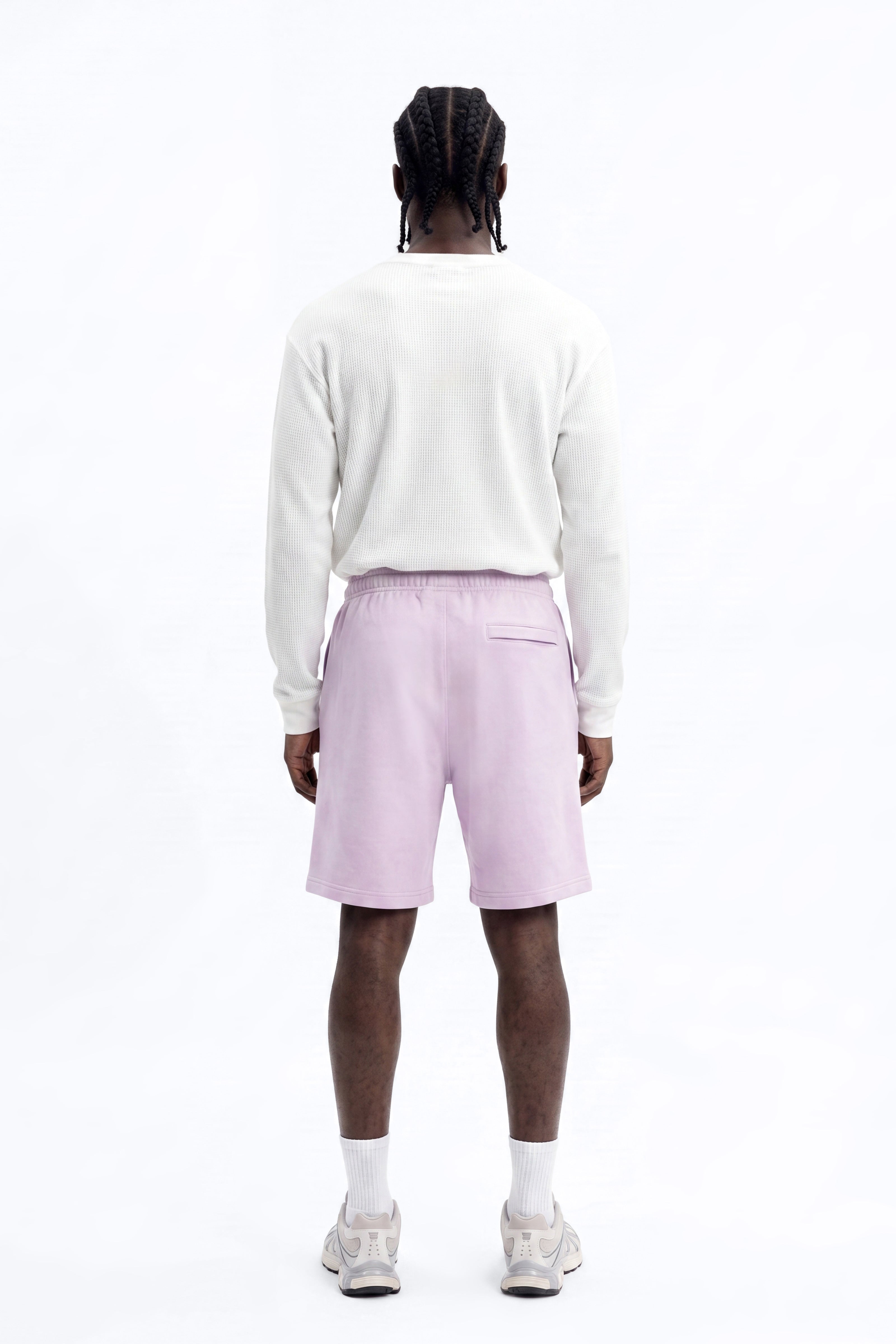 Soft Touch Washed Interlock Relaxed Sweatshort - Purple image 4