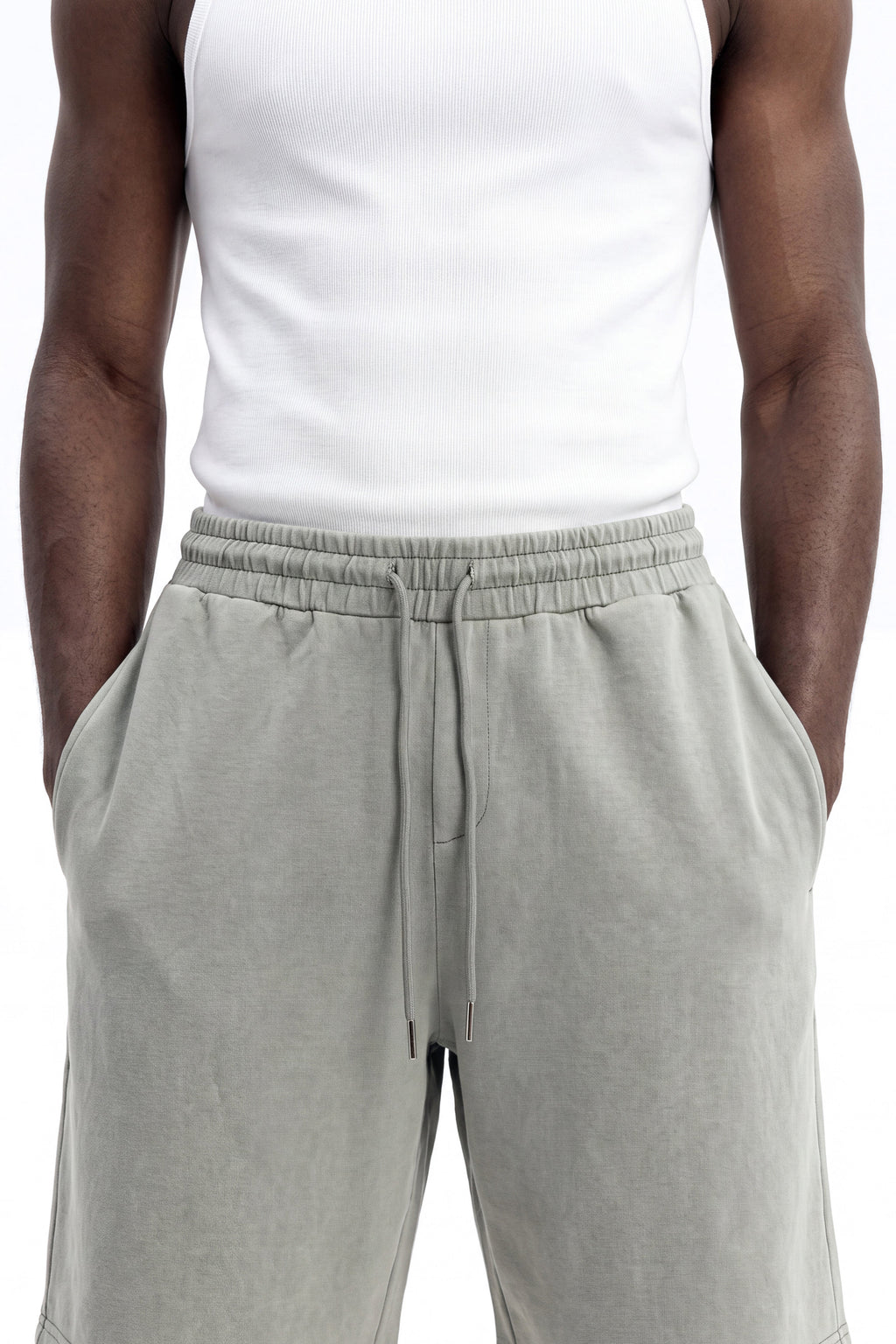 Soft Touch Washed Interlock Relaxed Sweatshort - Olive image 2
