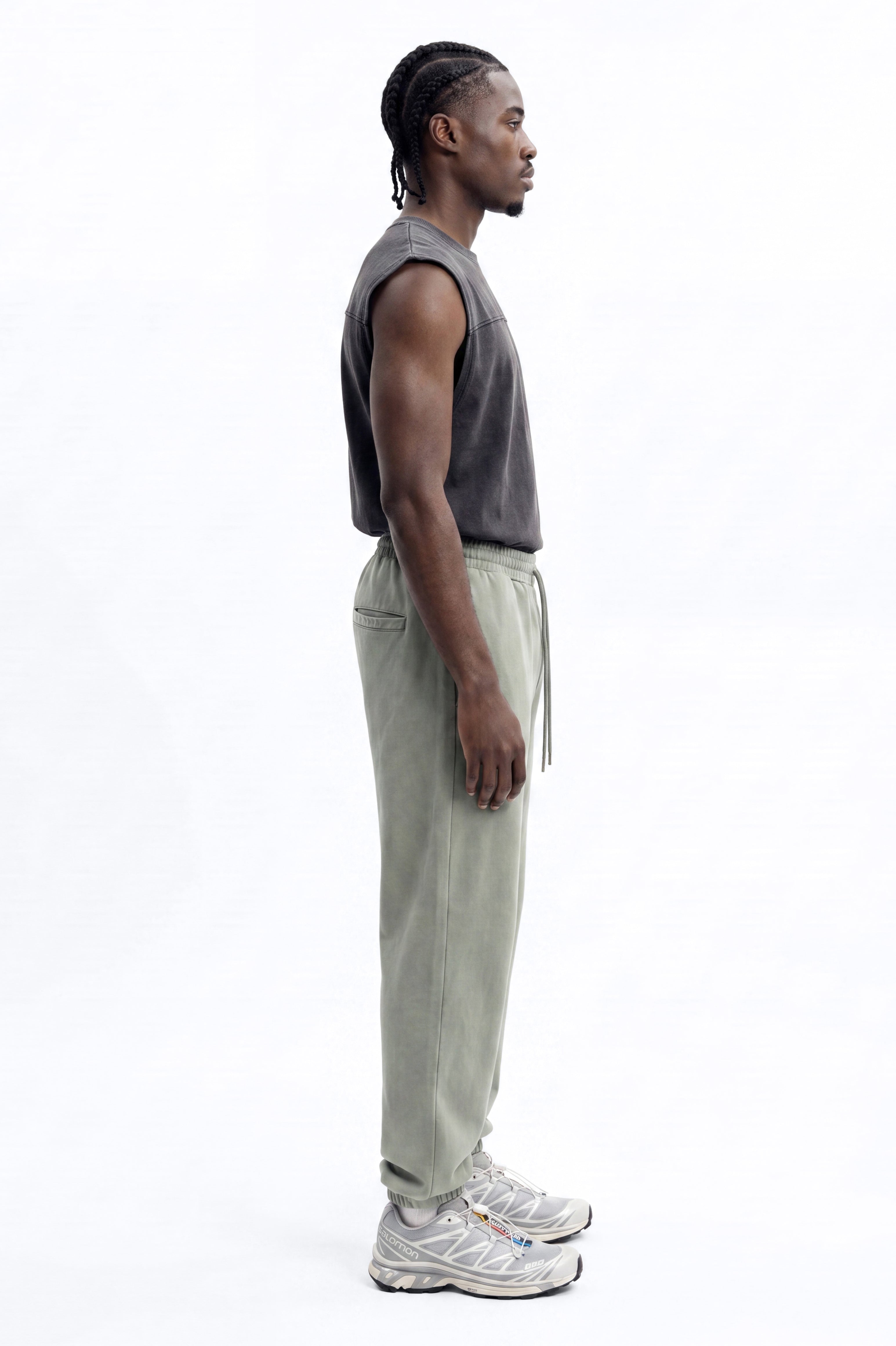 Soft Touch Washed Interlock Relaxed Jogger - Olive image 1