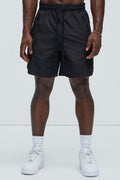 Miles Zip Up Lounge Shorts - Black image 1