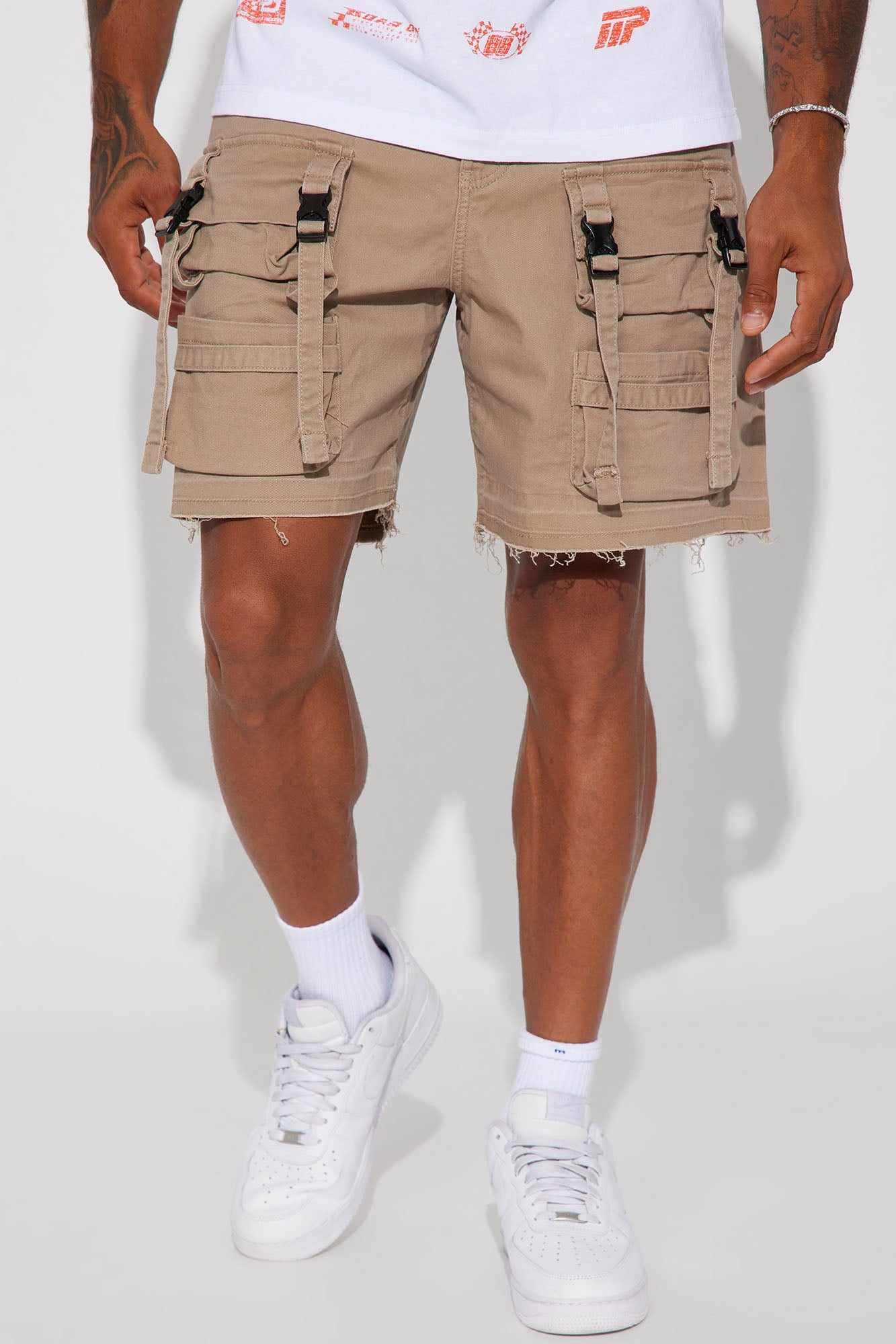 Stay On My Mind Relaxed Utility Short - Taupe image 1