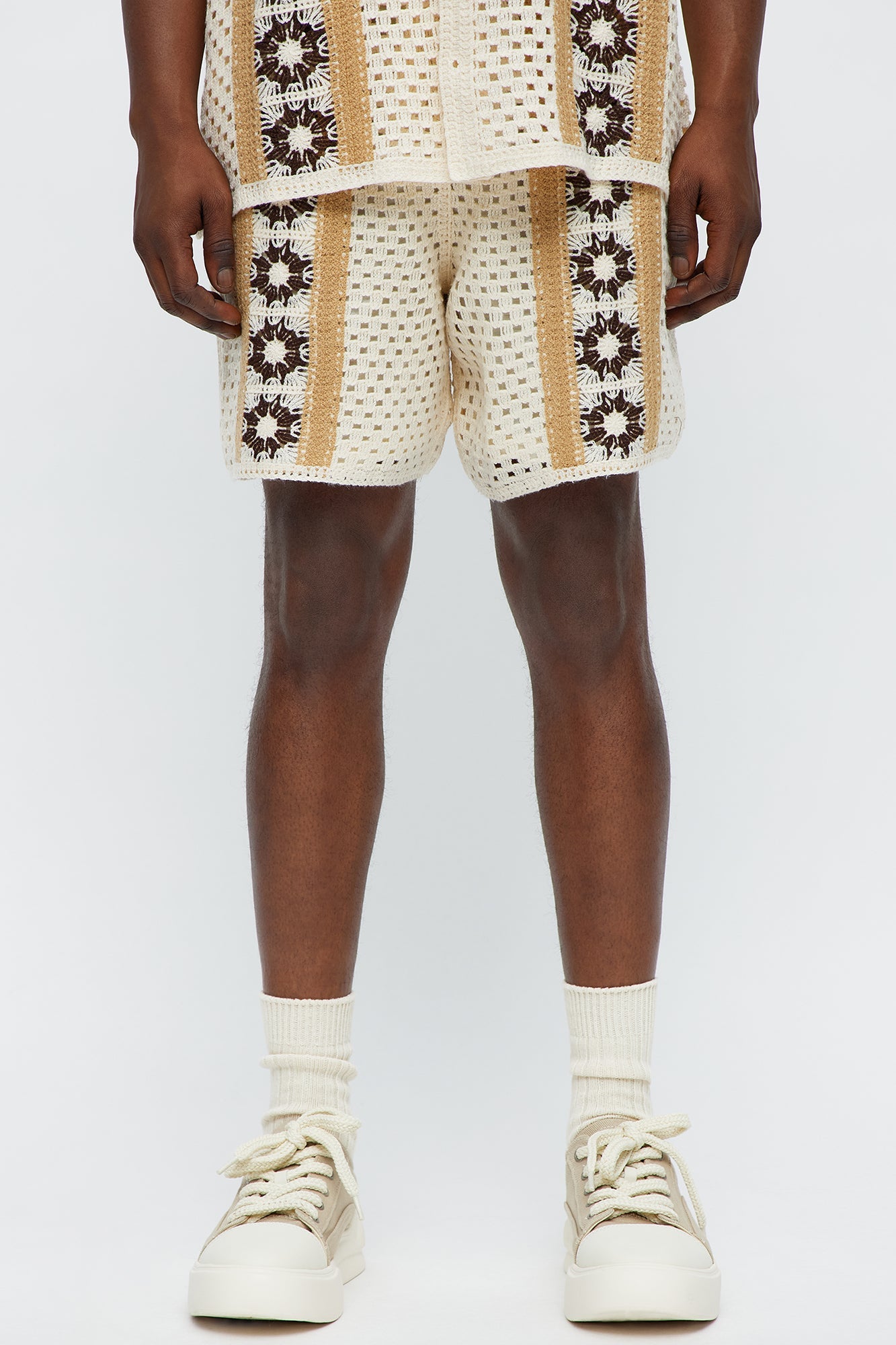 Crochet Panel Short - Cream/combo image 1