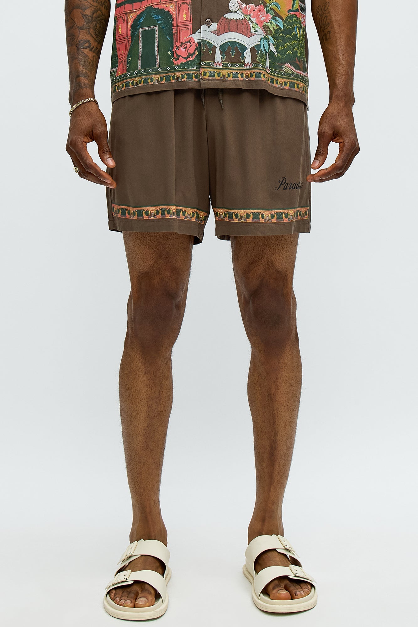 Paradise Set Relaxed Drawstring Short - Brown image 1