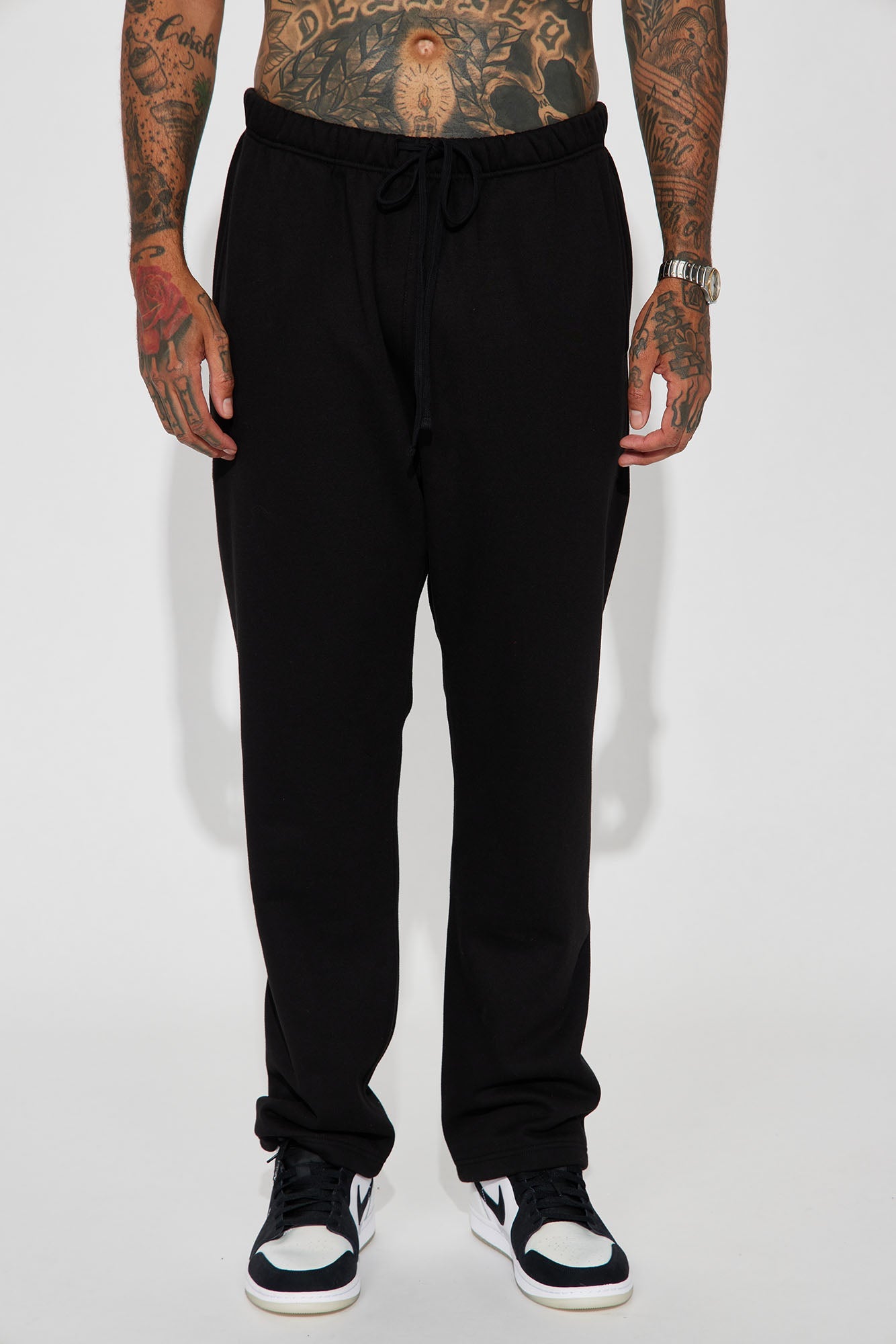 Tyson Heavyweight Straight Sweatpants - Black image 1