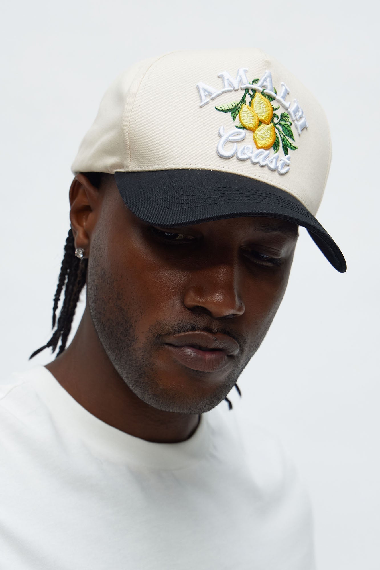 Amalfi Coast Embroidered Snapback Hat - Stone/Combo image 1
