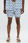 Mosaic Printed Swim Trunk 6″ - Blue/combo image 1
