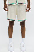 Relaxed Vacay Knit Shorts - Cream/combo image 1