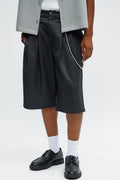 Baggy Pleated Street Car Trouser Short - Charcoal image 1