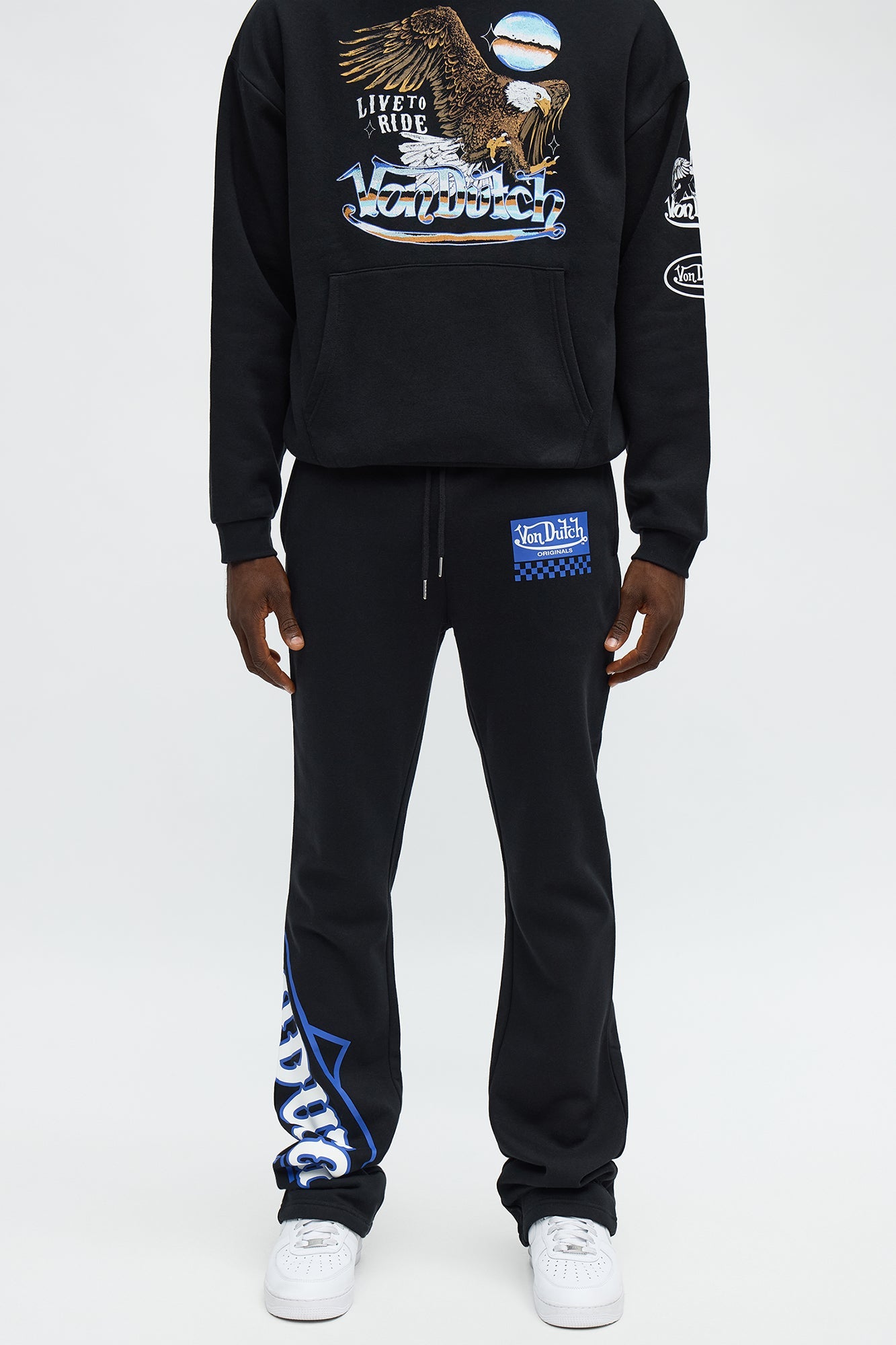 Von Dutch Speed Shop Flared Sweatpants - Black image 1