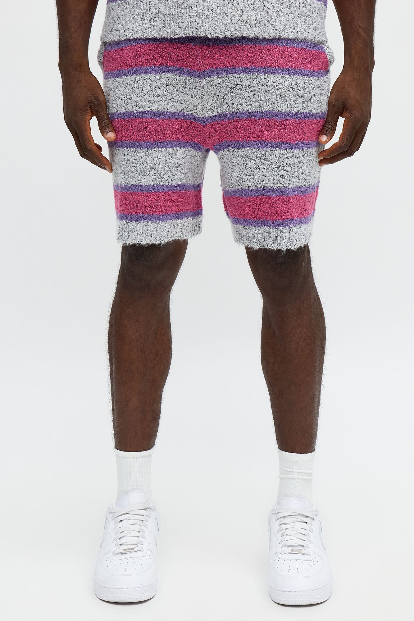 Meadows Striped Shorts - White/Pink image 1