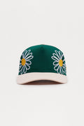 Wild Flower Two Tone Structured Snapback Hat - Green/combo image 1