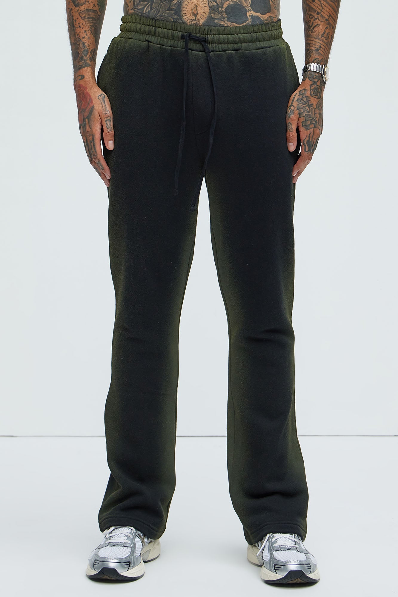 Tyson Blurred Lines Skinny Flare Sweatpants - Black image 1