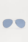 Striking Aviator Metal Frame Sunglasses - Silver image 1