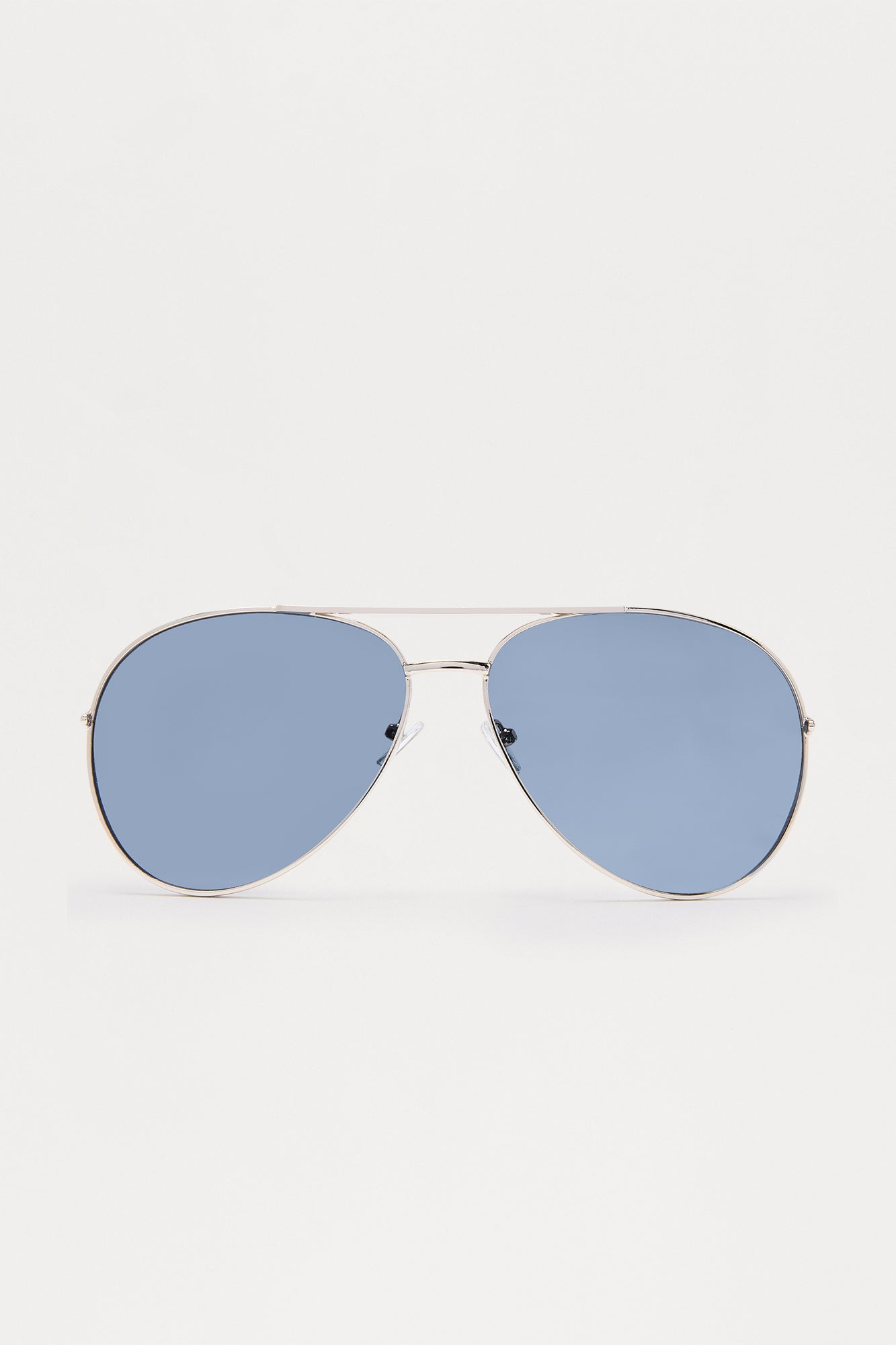Striking Aviator Metal Frame Sunglasses - Silver image 1