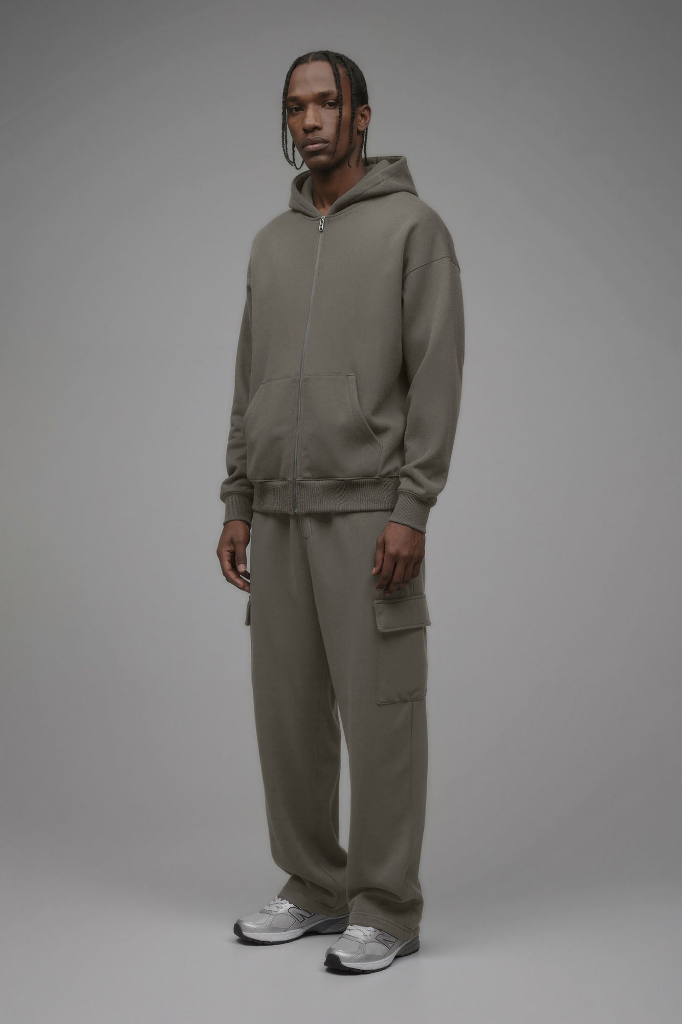 410 Baggy Cargo Sweatpants - Moss Grey image 1