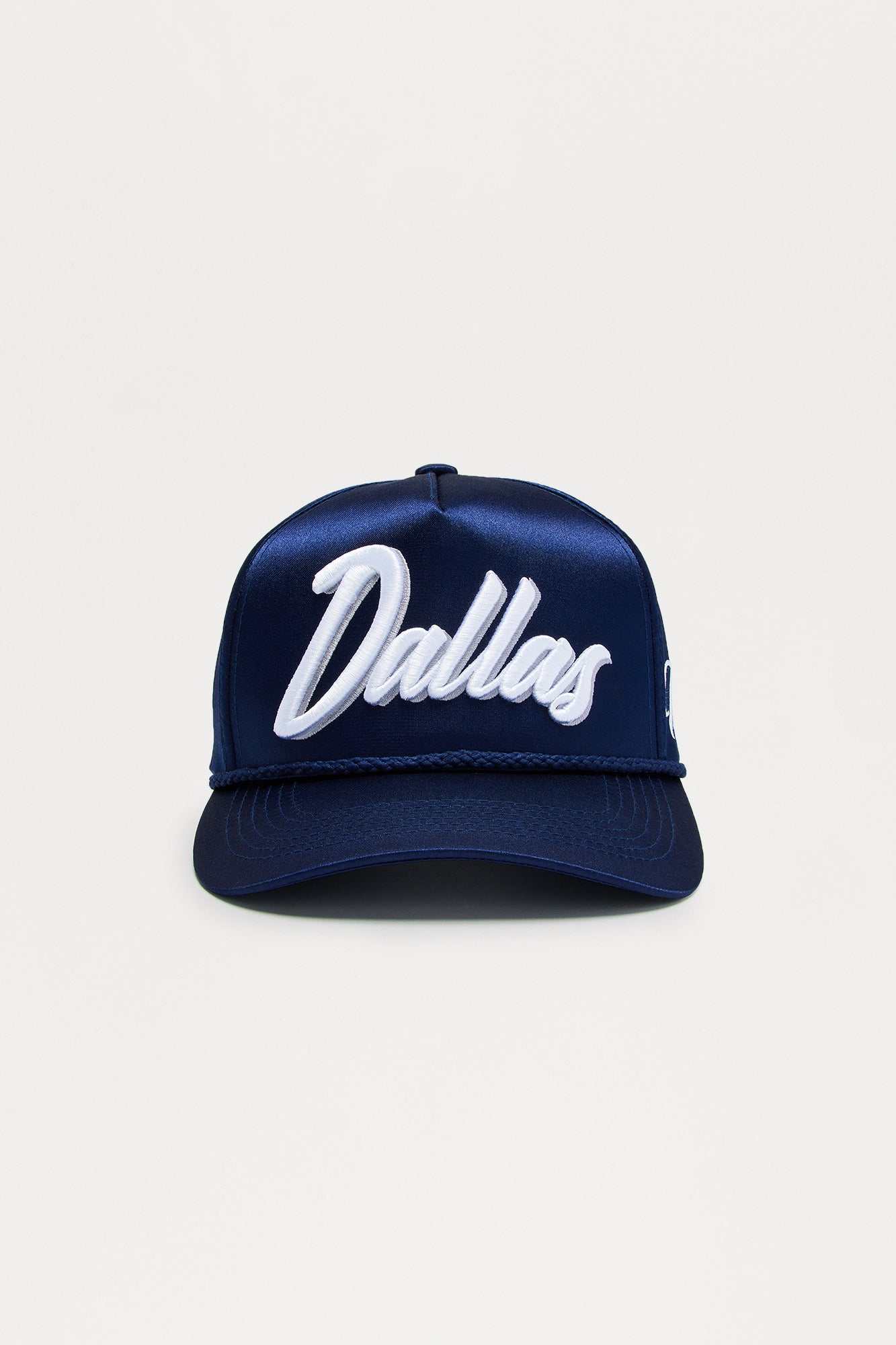 Dallas TX Satin Structured Snapback Hat - Navy image 1
