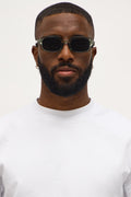 Elusive Round Crystal Frame Color Lens Sunglasses - Green image 1