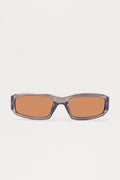 Tinted Round Frame Color Lens Sunglasses - Grey image 1