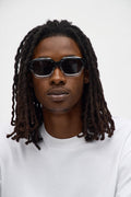 Two Tone Geometric Frame Color Lens Sunglasses - Black/combo image 1