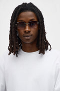 Rimless Geometric Frame Color Lens Sunglasses - Black/combo image 1